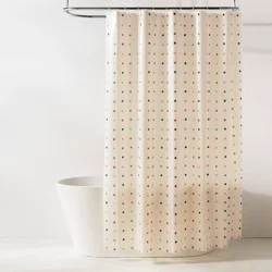 13pc PEVA Mini Check Shower Curtain with Rings Set Multi - Room Essentials™