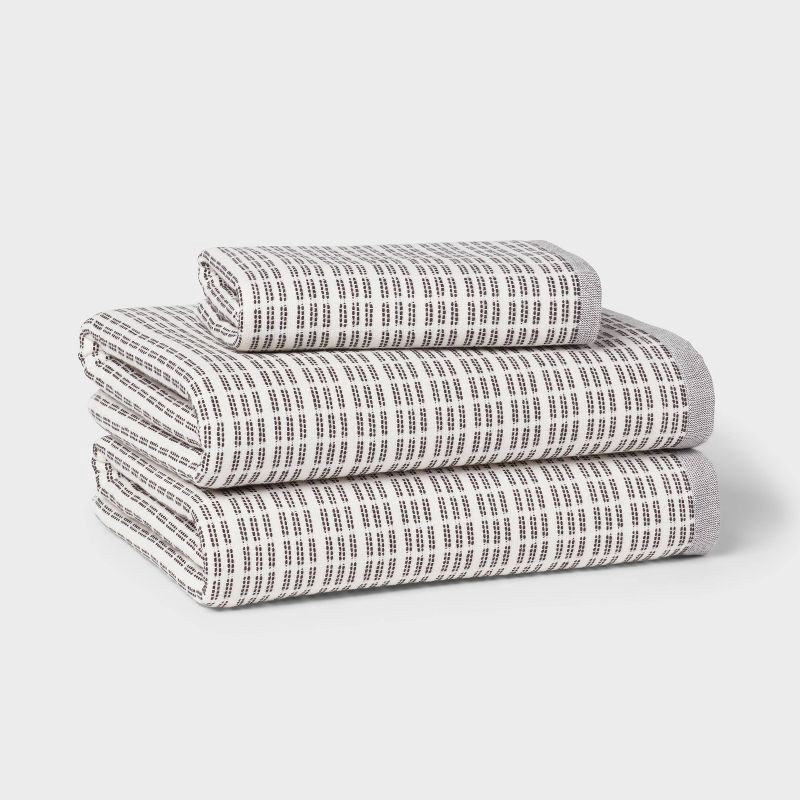 slide 4 of 4, 1pc Modern Dash Hand Towel Black/White - Threshold™, 1 ct