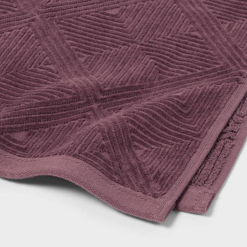 slide 3 of 5, 1pc Luxe Lattice Hand Towel Mauve - Threshold™, 1 ct