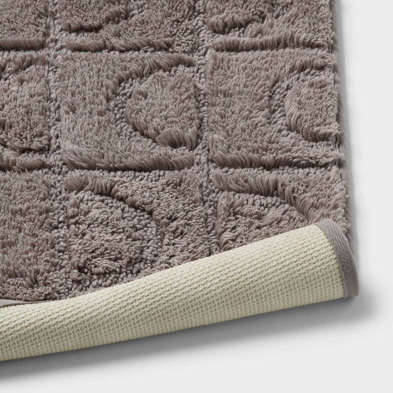 slide 4 of 4, 20"x30" Tufted Non-Skid Arc Bath Rug Dark Gray - Threshold™, 1 ct