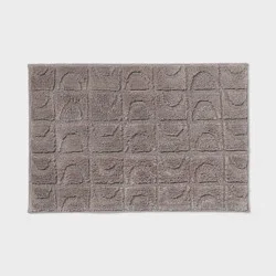 20"x30" Tufted Non-Skid Arc Bath Rug Dark Gray - Threshold™