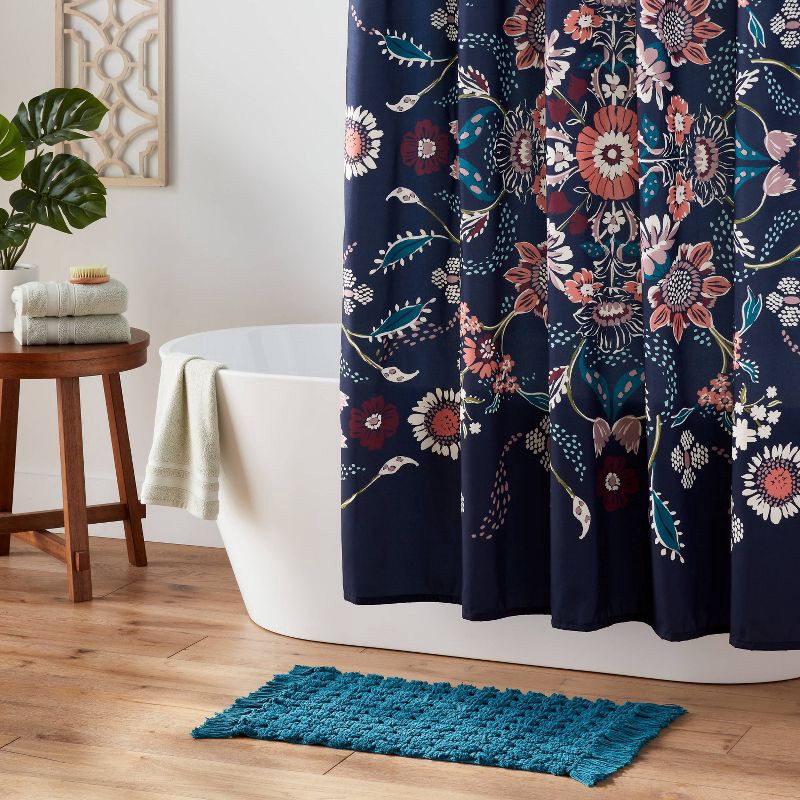 slide 2 of 4, 14pc Leap Kala Floral Shower Bundle Set Navy - Threshold™, 14 ct