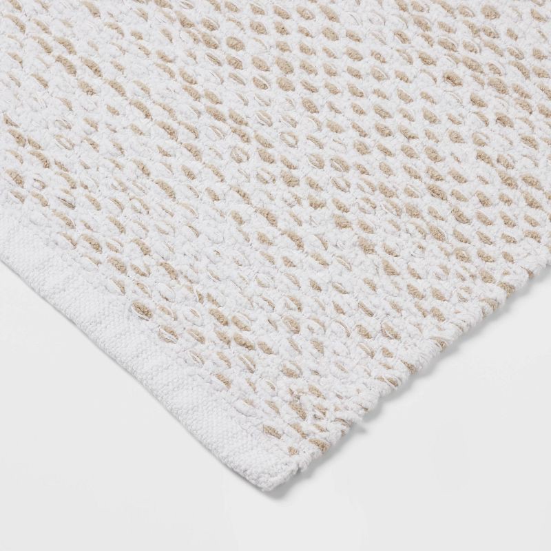 slide 3 of 4, 20"x30" Traditional Chenille Bath Rug Tan/White - Threshold™, 1 ct