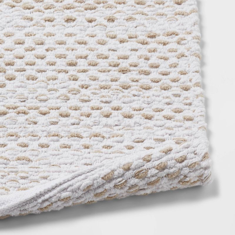slide 4 of 4, 20"x30" Traditional Chenille Bath Rug Tan/White - Threshold™, 1 ct