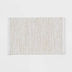 20"x30" Chenille Bath Rug Tan/White - Threshold™
