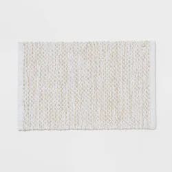 20"x30" Traditional Chenille Bath Rug Tan/White - Threshold™