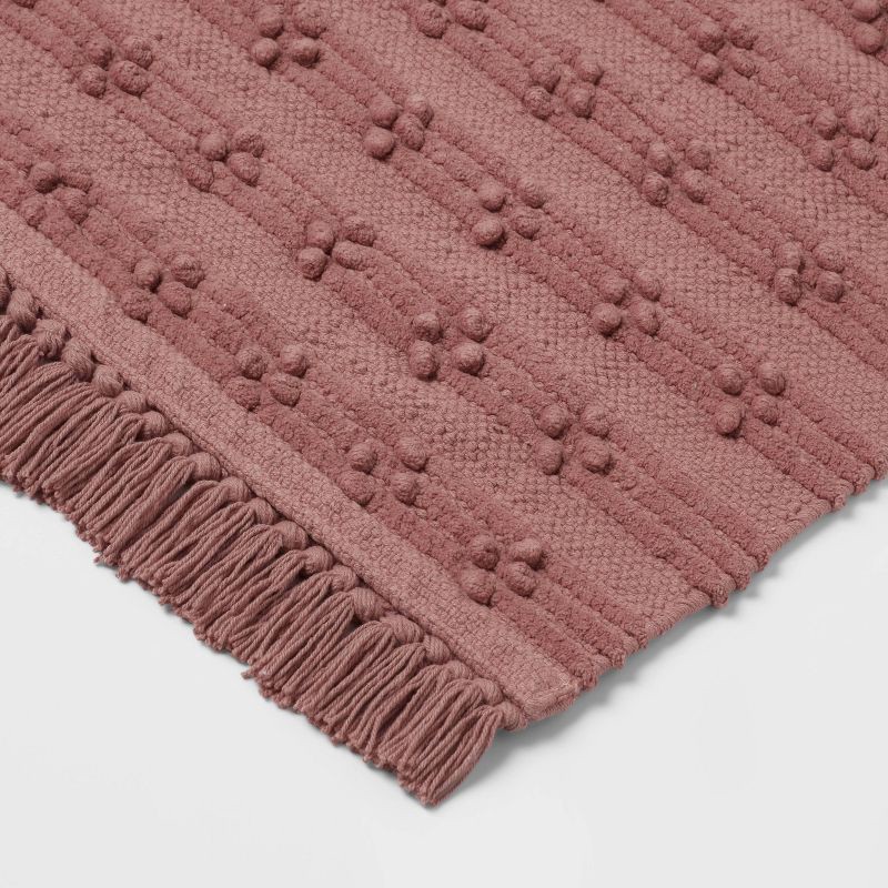 slide 3 of 4, 20"x30" Dotted Striped Bath Rug Mauve - Threshold™, 1 ct
