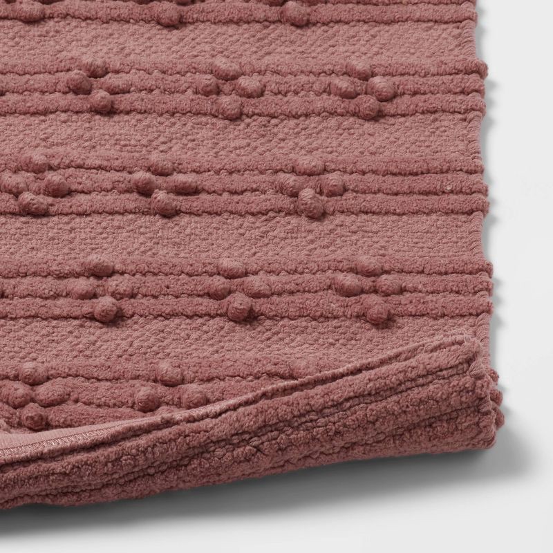 slide 4 of 4, 20"x30" Dotted Striped Bath Rug Mauve - Threshold™, 1 ct