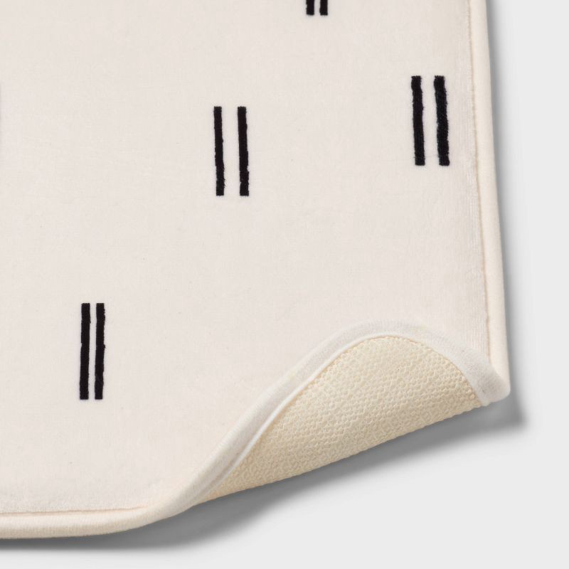 slide 4 of 4, 17"x24" Double Dash Flannel Cushion Bath Rug - Room Essentials™, 1 ct