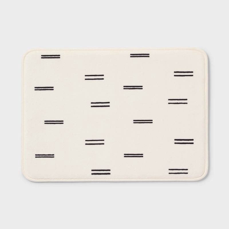 slide 1 of 4, 17"x24" Double Dash Flannel Cushion Bath Rug - Room Essentials™, 1 ct