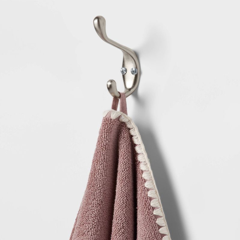 slide 4 of 5, 1pc Boho Border Stitch Hand Towel Mauve - Threshold™, 1 ct