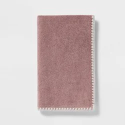 Shell Stitched Boarder Hand Towel Mauve - Threshold™