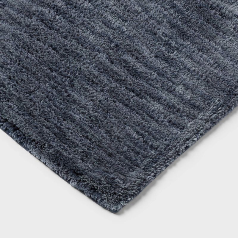 slide 3 of 4, 20"x30" Luxe Space Dye Bath Rug Slate Blue - Threshold™, 1 ct