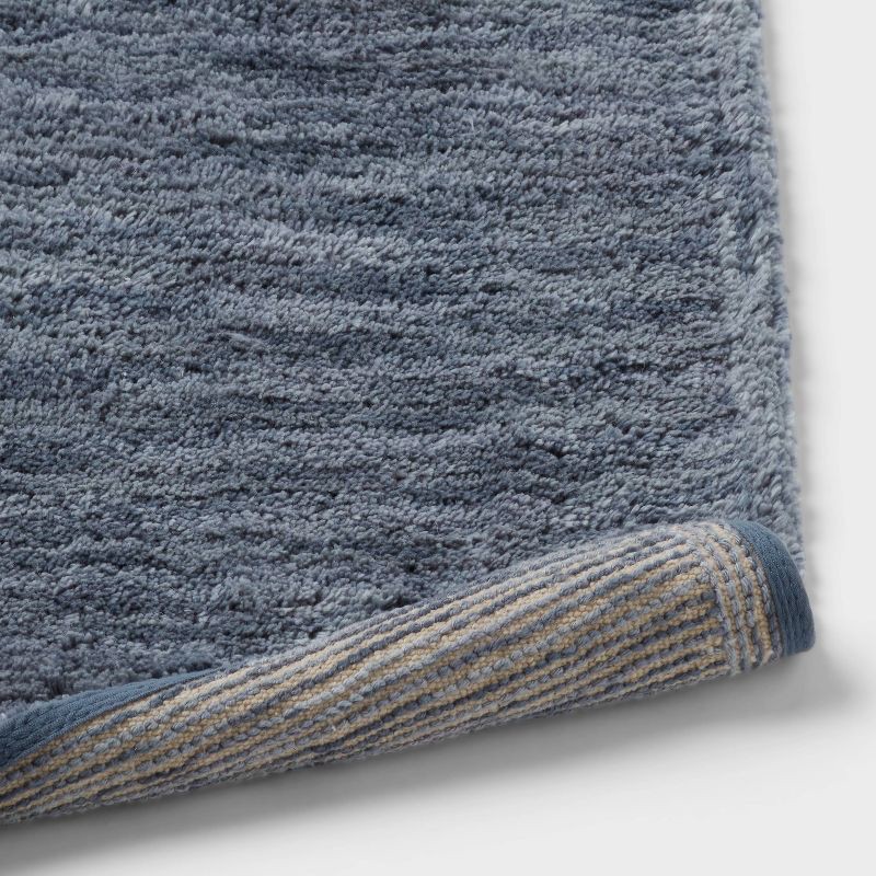 slide 4 of 4, 20"x30" Luxe Space Dye Bath Rug Slate Blue - Threshold™, 1 ct