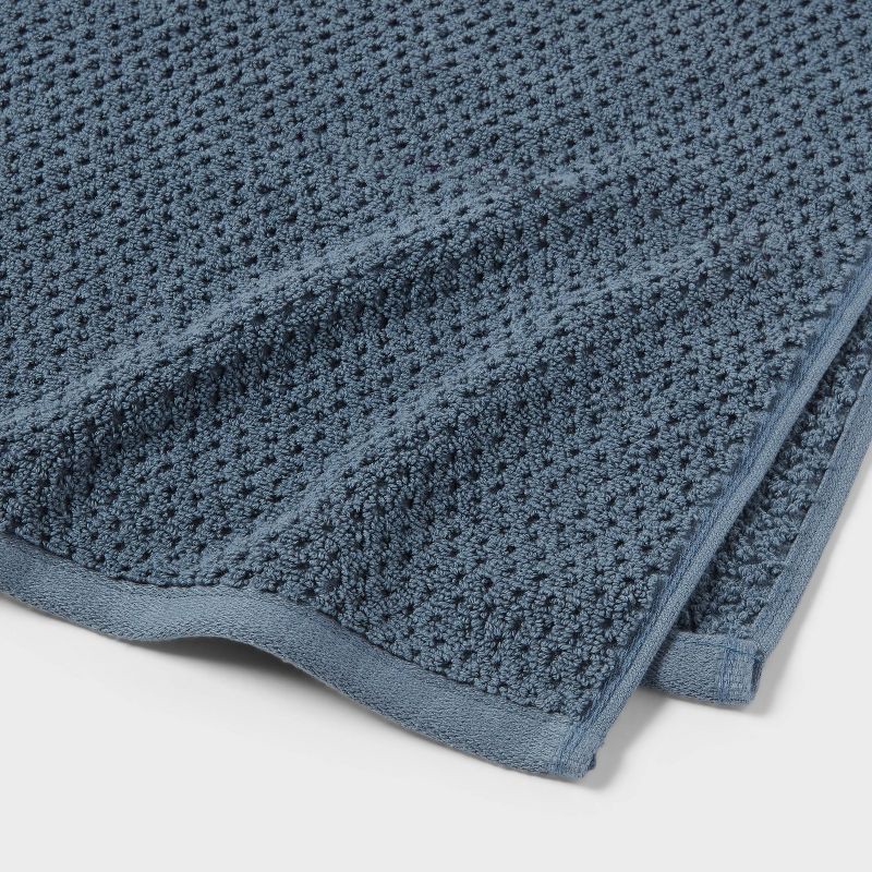 slide 3 of 5, 1pc Luxe Textured Dot Hand Towel Blue - Threshold™, 1 ct