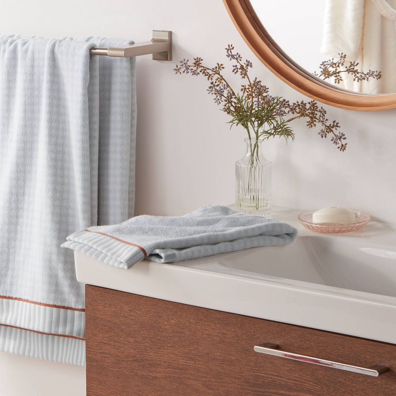 slide 2 of 5, 1pc Traditional Gingham Plaid Hand Towel Blue - Threshold™, 1 ct