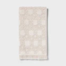 1pc Boho Ikat Patterned Hand Towel Cream - Threshold™