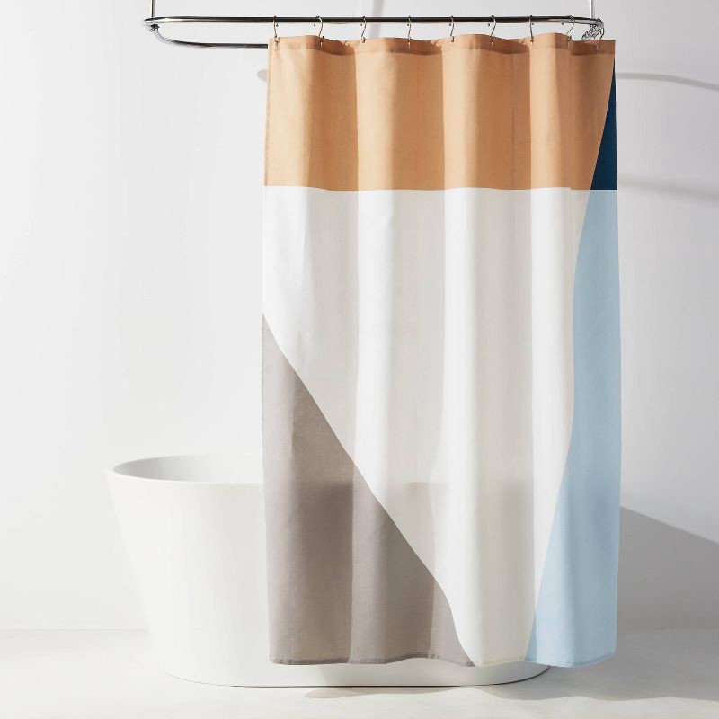 slide 1 of 4, CVC Fabric Colorblock Shower Curtain - Room Essentials™, 1 ct