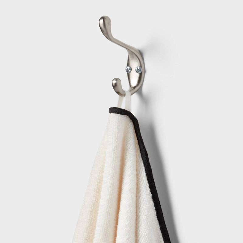 slide 5 of 5, 2pc Luxe Border Stitch Bath Towel Black/White - Threshold™, 2 ct