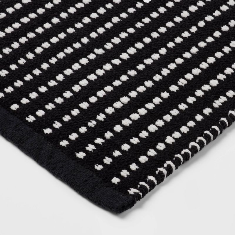 slide 3 of 4, 20"x30" Modern Chenille Bath Rug Black/White - Threshold™, 1 ct