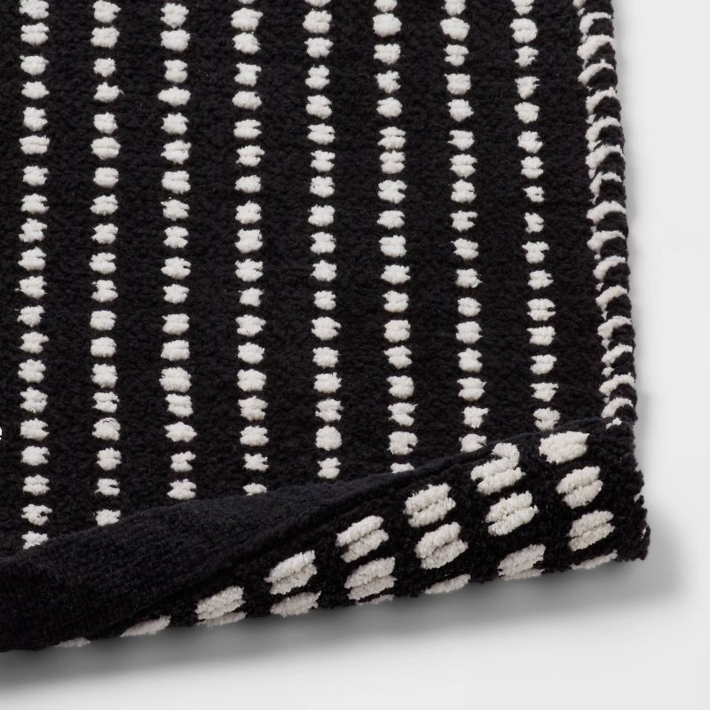 slide 4 of 4, 20"x30" Modern Chenille Bath Rug Black/White - Threshold™, 1 ct