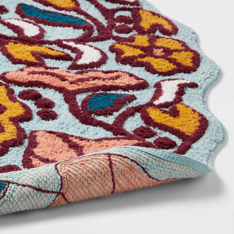 slide 4 of 4, 24"x36" Oversized Floral Bath Rug - Threshold™, 1 ct