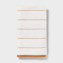 1pc Modern Pinstriped Hand Towel White/Yellow - Threshold™
