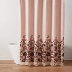 Boho Floral with Fringe Shower Curtain Pink - Threshold™