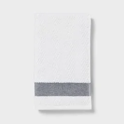 Crinkle Border Hand Towel White/Gray - Threshold™
