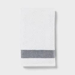Crinkle Border Hand Towel White/Gray - Threshold™