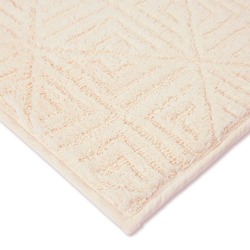 slide 2 of 3, 20"x30" Lattice Square Non-Skid Bath Rug Cream - Threshold™, 1 ct