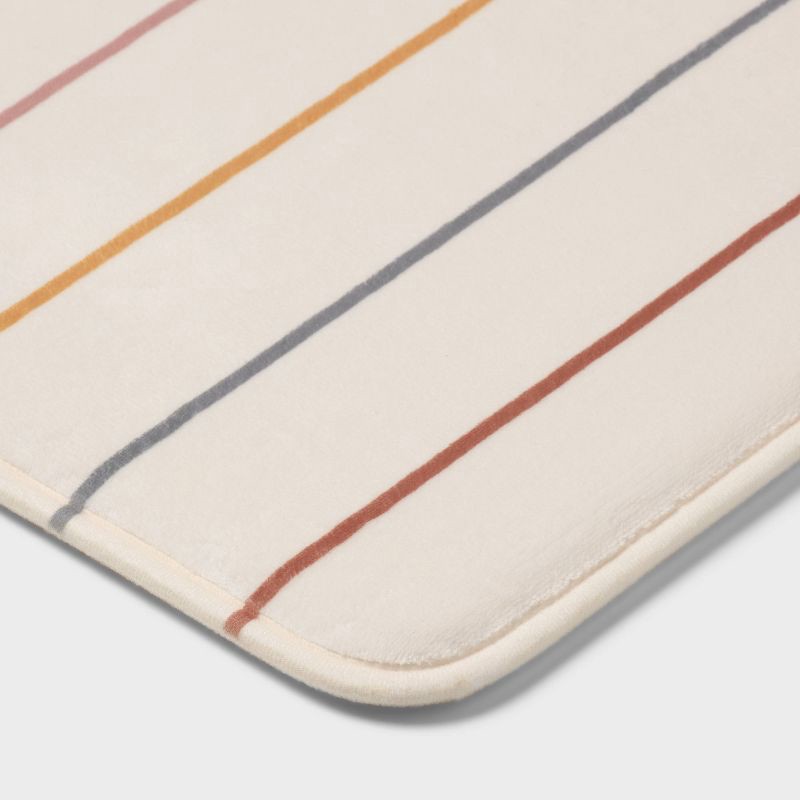 slide 3 of 4, 17"x24" Multi Striped Flannel Cushion Bath Rug - Room Essentials™, 1 ct