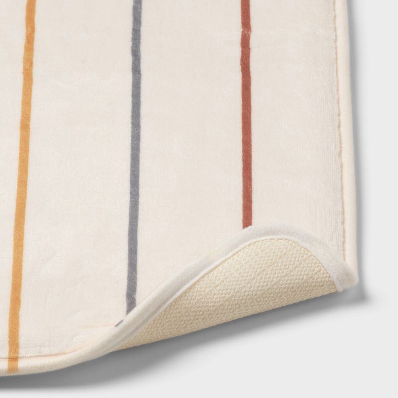 slide 4 of 4, 17"x24" Multi Striped Flannel Cushion Bath Rug - Room Essentials™, 1 ct
