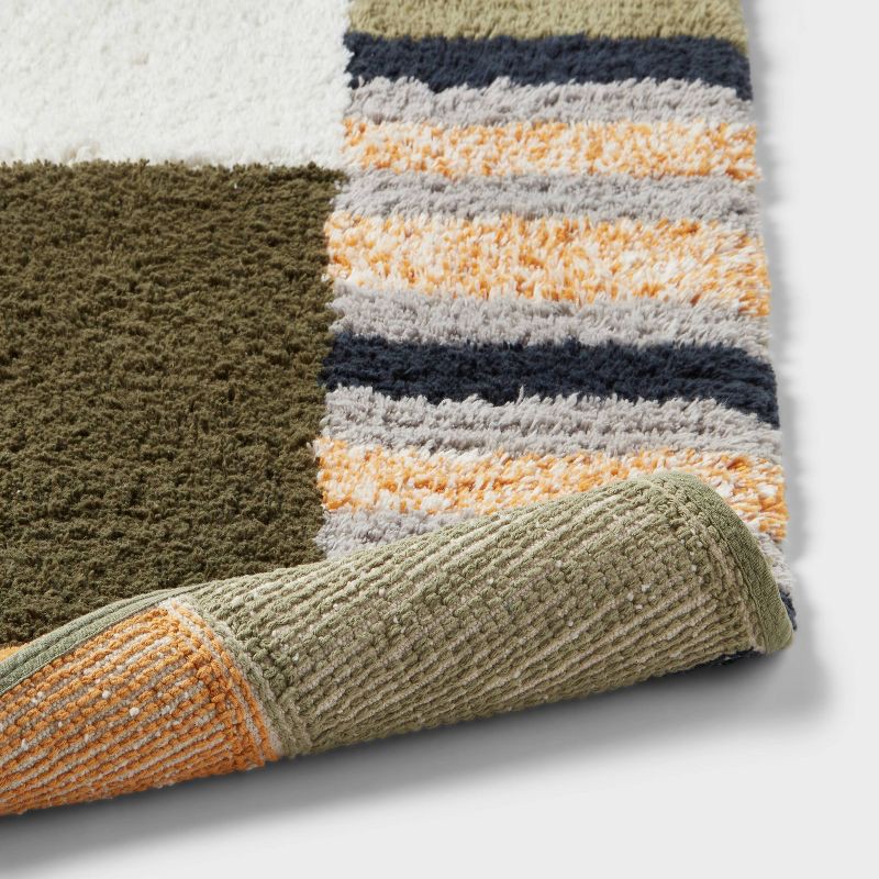 slide 4 of 4, 20"x30" Modern Colorblock Tufted Bath Rug - Threshold™, 1 ct