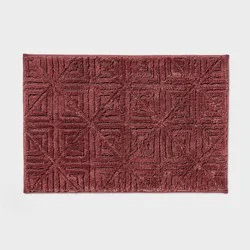 20"x30" Lattice Square Non-Skid Bath Rug Mauve - Threshold™