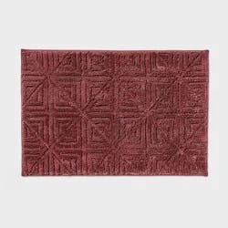 20"x30" Lattice Square Non-Skid Bath Rug Mauve - Threshold™
