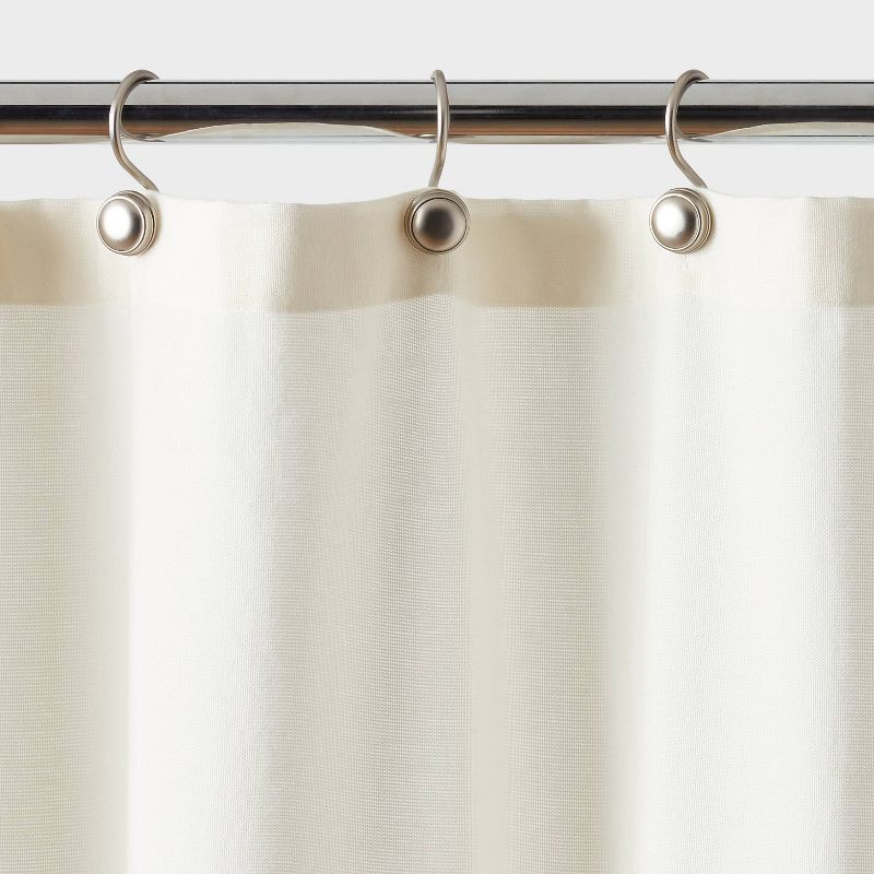 slide 3 of 4, Modern Colorblock Shower Curtain Black/Cream - Threshold™, 1 ct
