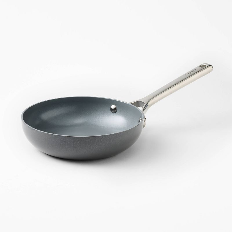 slide 1 of 6, 8" Nonstick Ceramic Coated Aluminum Frypan Dark Gray - Figmint™, 1 ct