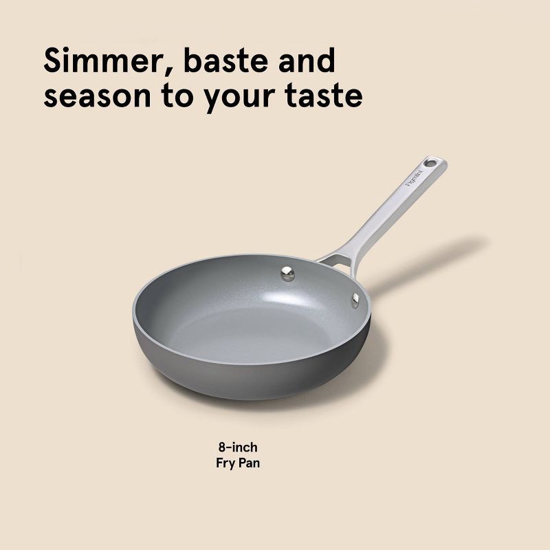 slide 8 of 8, 8" Nonstick Ceramic Coated Aluminum Fry Pan Dark Gray - Figmint™, 1 ct