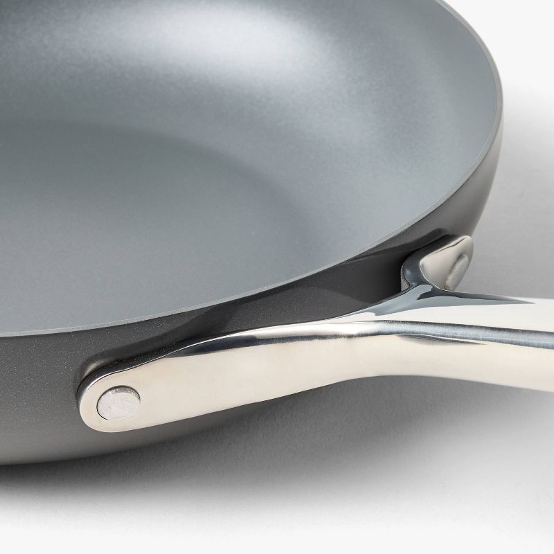 slide 3 of 7, 10" Nonstick Ceramic Coated Aluminum Fry Pan Dark Gray - Figmint™, 1 ct