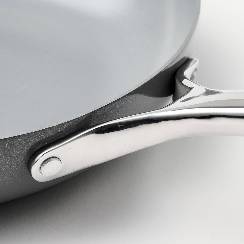 slide 4 of 8, 12" Nonstick Ceramic Coated Aluminum Fry Pan with Cover Dark Gray - Figmint™, 1 ct
