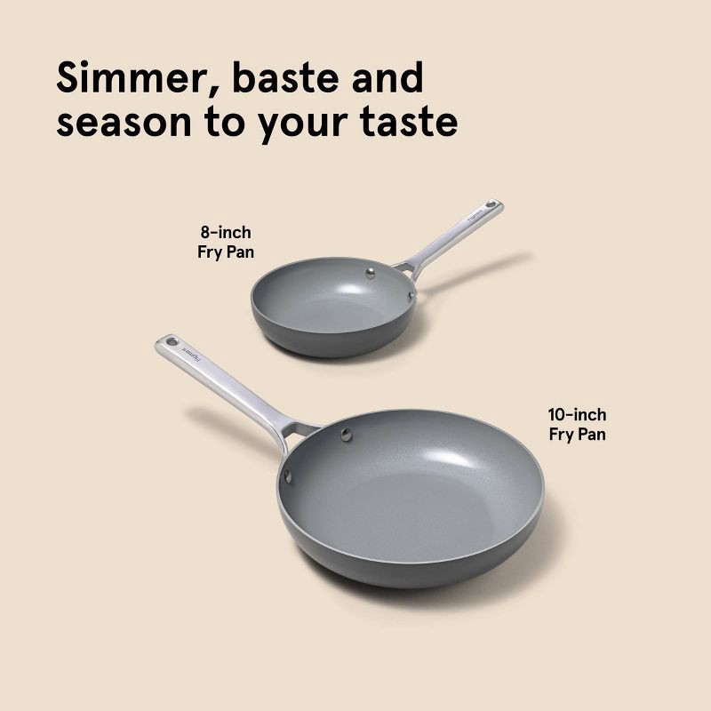 slide 9 of 9, 2pk (8" & 10") Nonstick Ceramic Coated Aluminum Frypan Set Dark Gray - Figmint™, 2 ct