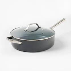 5qt Nonstick Ceramic Coated Aluminum Saute Pan Dark Gray - Figmint™