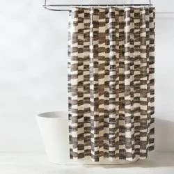 13pc PEVA Watercolor Blocks Shower Curtain with Rings Set Gray - Room Essentials™