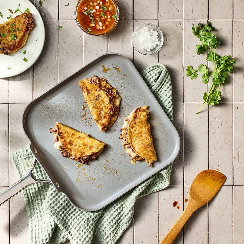 slide 2 of 5, Nonstick Ceramic Single Burner Griddle Pan Dark Gray - Figmint™, 1 ct