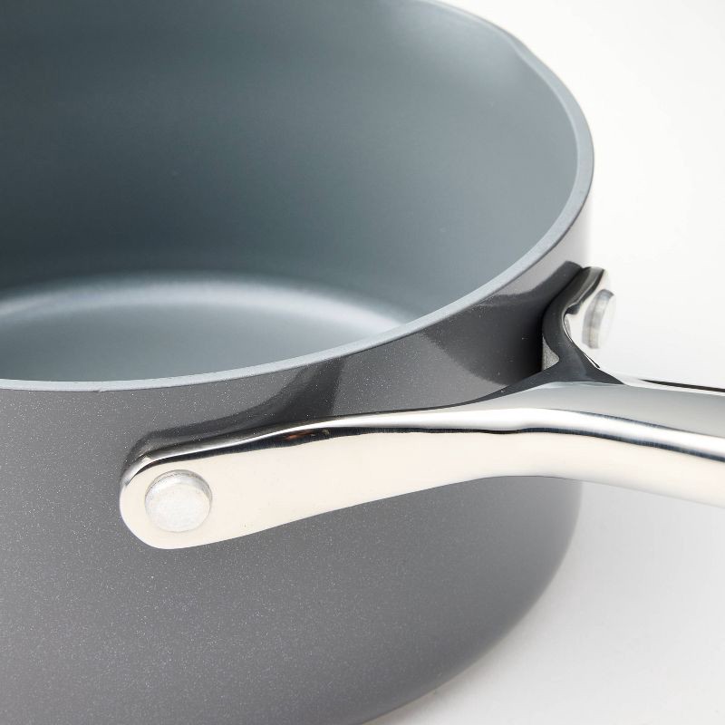 slide 4 of 7, 1.5qt Nonstick Ceramic Coated Aluminum Sauce Pan Dark Gray - Figmint™, 1.5 qt
