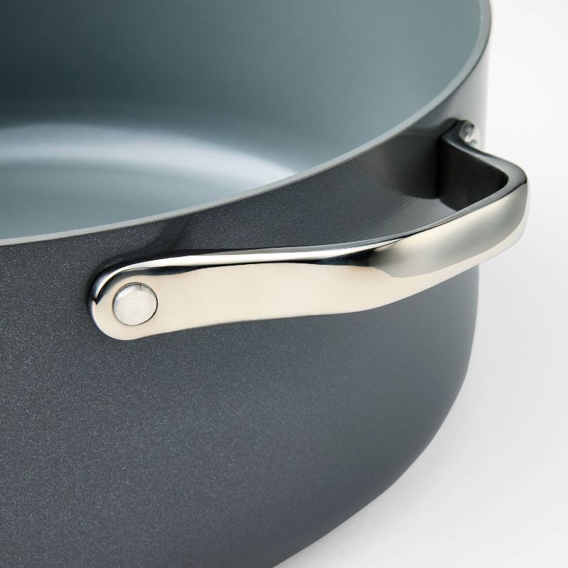 slide 3 of 6, 8qt Nonstick Ceramic Coated Aluminum Wide Stock Pot Dark Gray - Figmint™, 8 qt