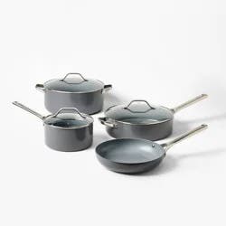 7pc Nonstick Ceramic Coated Aluminum Cookware Set Dark Gray - Figmint™