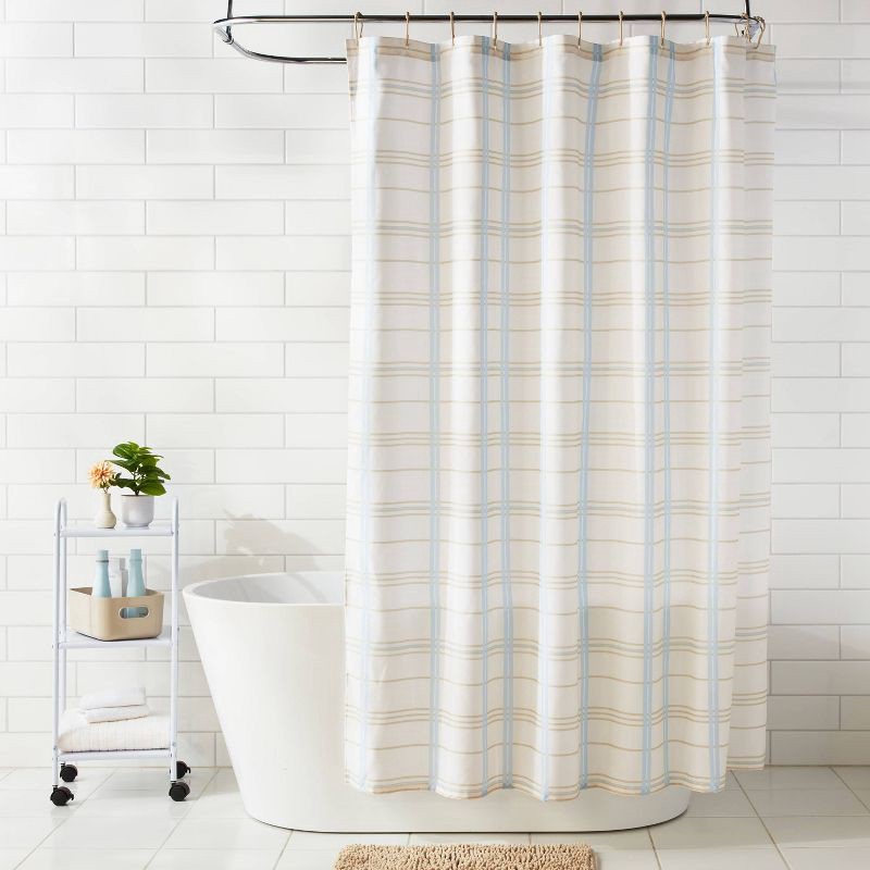 slide 2 of 4, 15pc Leap Plaid Shower Bundle Set Ivory - Room Essentials™, 15 ct