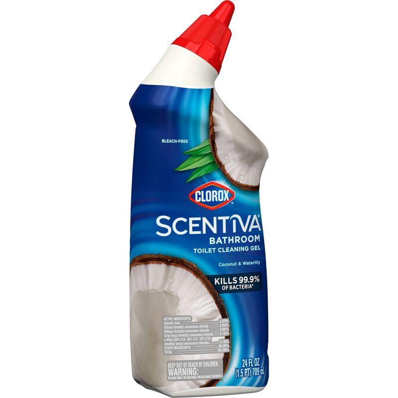 slide 2 of 13, Clorox Scentiva Coconut & Waterlily Toilet Cleaning Gel - 24 fl oz, 24 fl oz